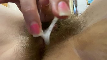 Play Big clit rubbing closeup masturbation amateur hairy pussy cumming
