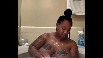 Play Bbw ebony huge tits solo bath