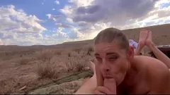Play Outdoor MILF Ginger B's Desert Sun Tanning & Blowjob