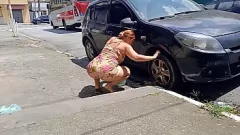 Play Street Car Wash Exposed Pussy